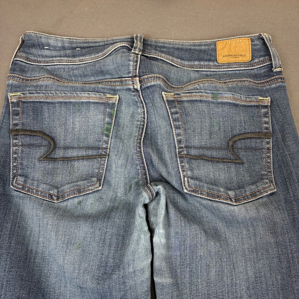 American Eagle Kick Boot Cut Super Stretch Dark Wash Jeans Womens Size 6 (28x29) - Picture 3 of 6